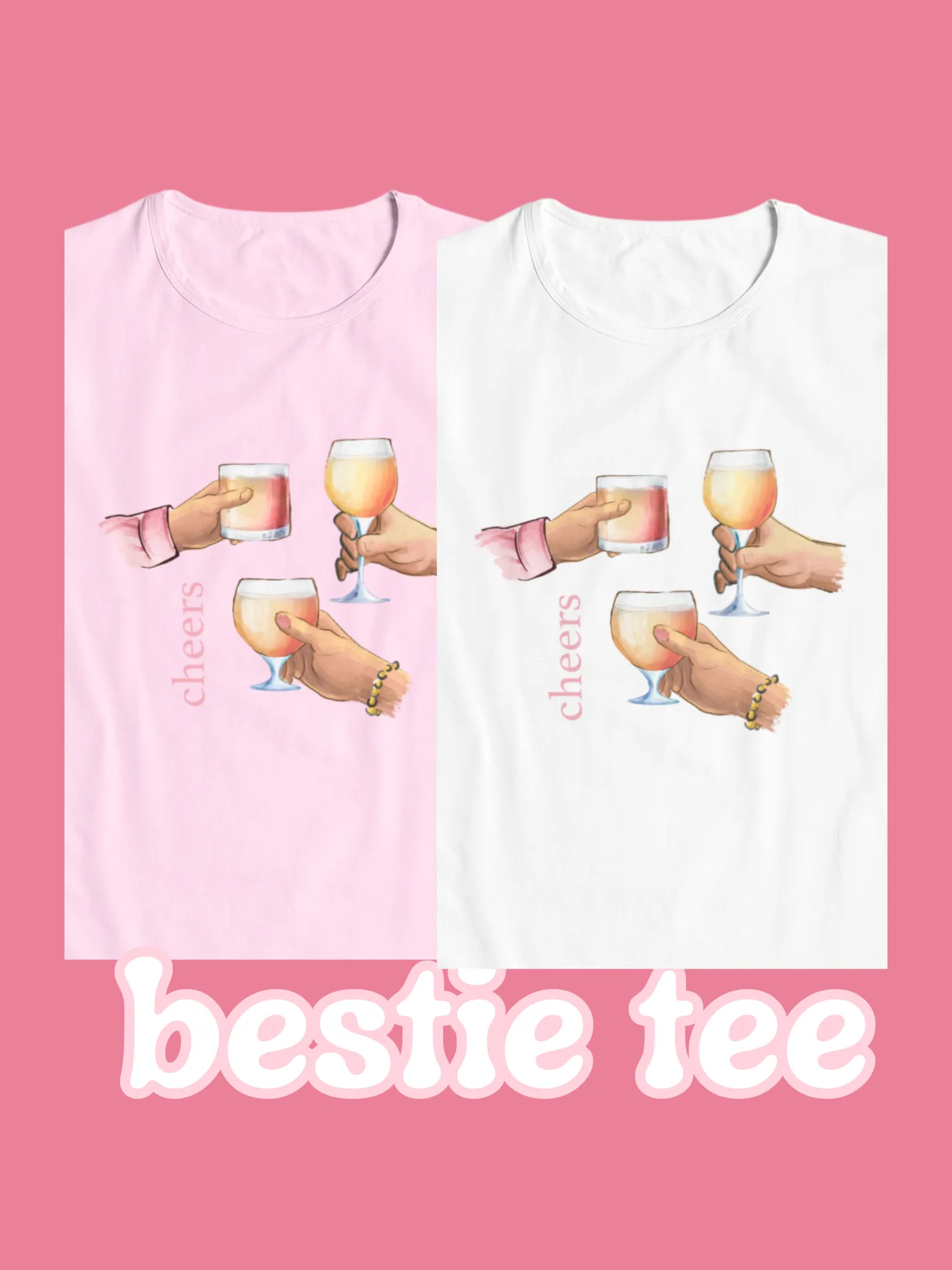 CHEERS, BABY TEE - HVID
