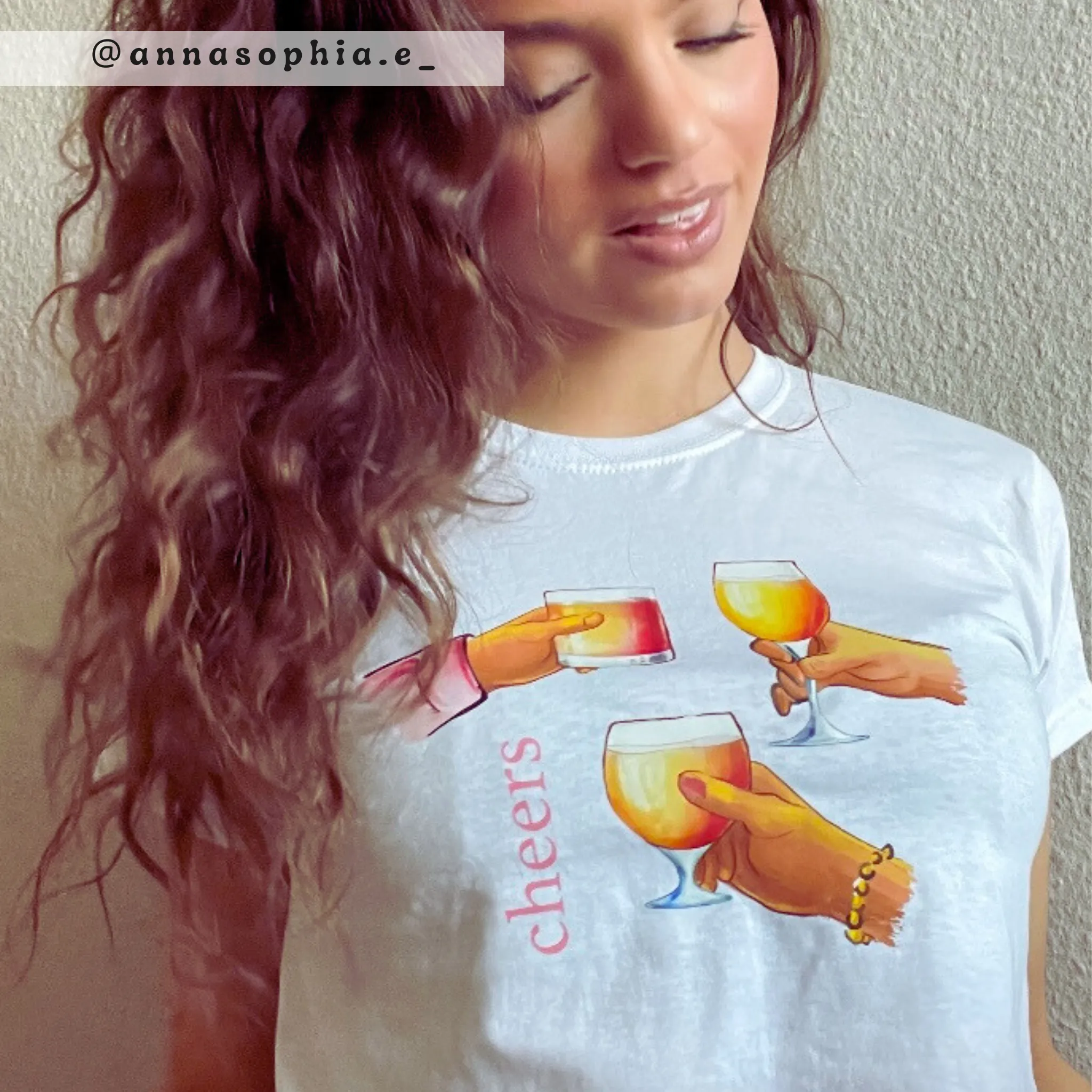 CHEERS, BABY TEE - HVID