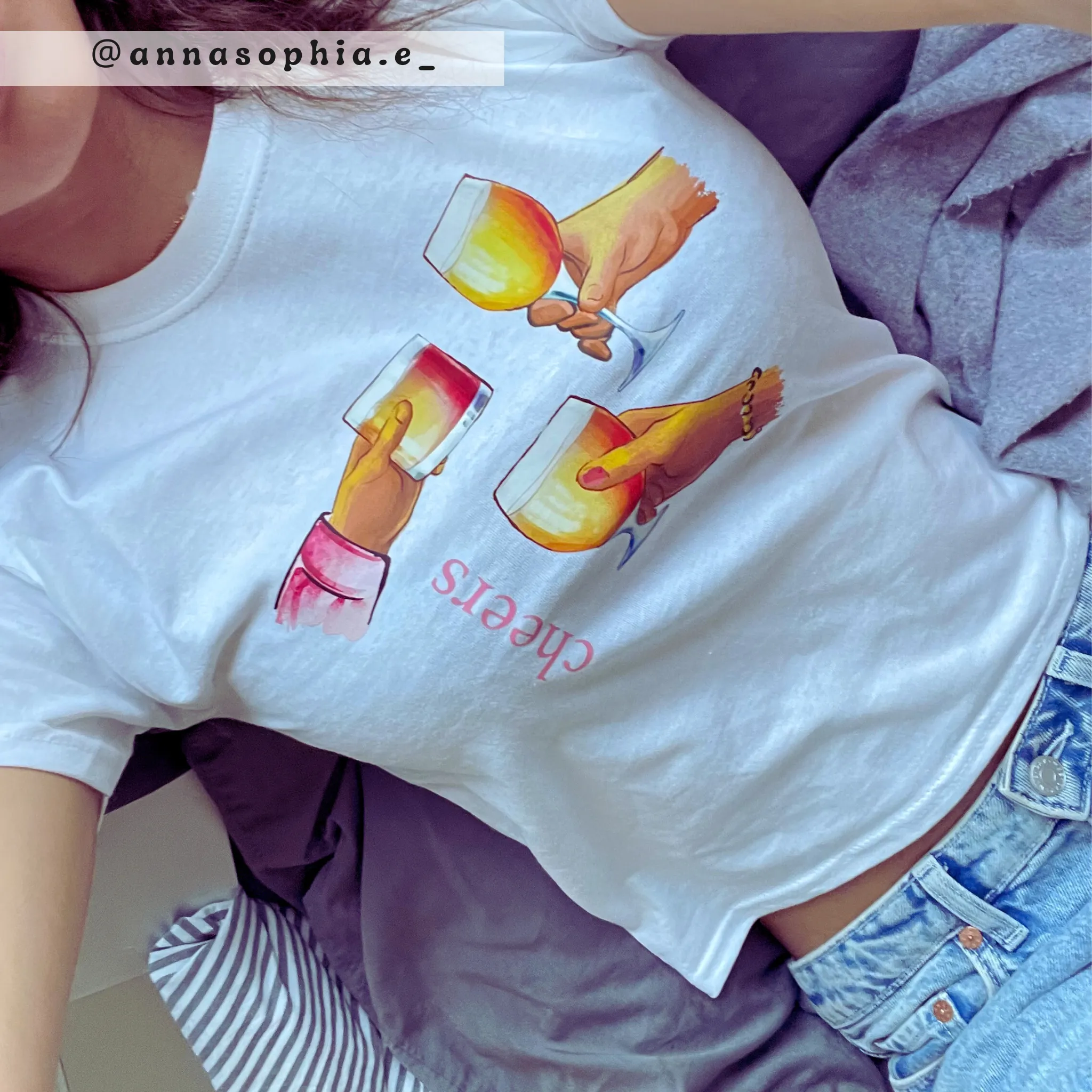 CHEERS, BABY TEE - HVID
