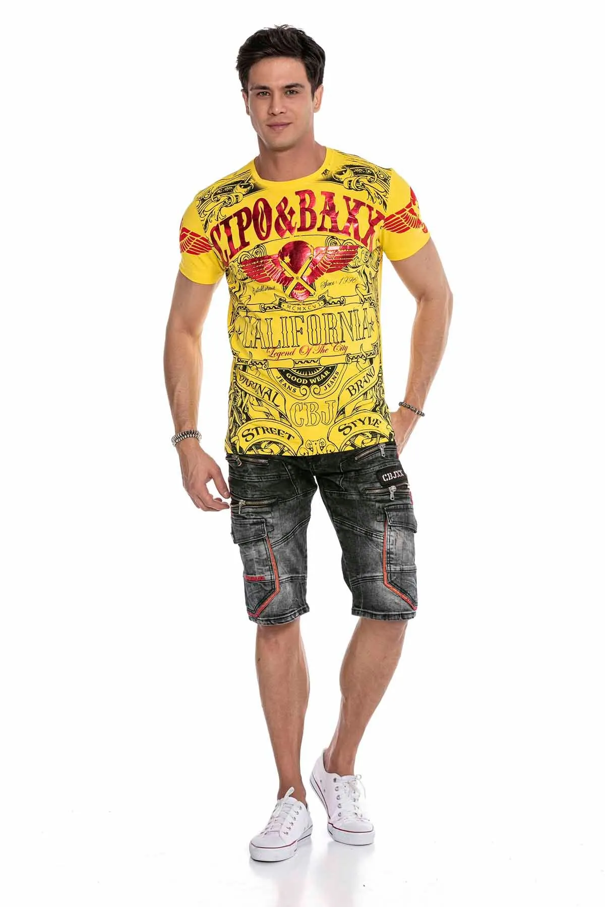 Cipo &amp; Baxx ROSBURG men's short jeans denim CK224