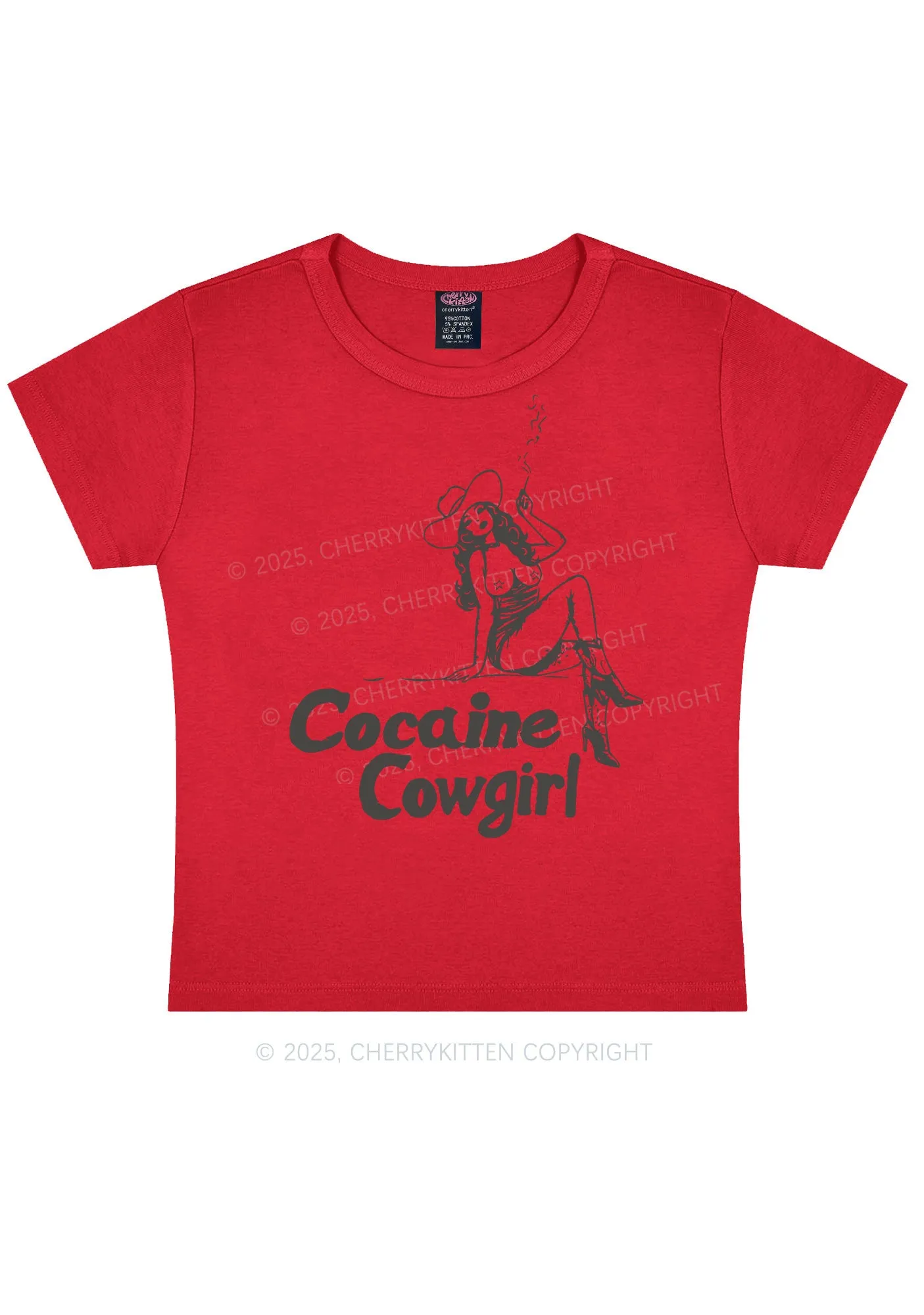 Cola Cowgirl Y2K Baby Tee Cherrykitten