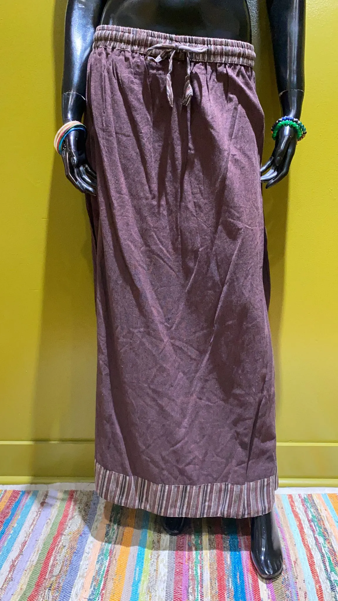 Cotton Drawstring Long Skirt – Prepack of 4 Colors – Solid