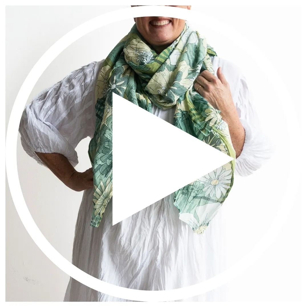 Cotton Maxi Scarf Wrap Sarong- Petal & Plaid