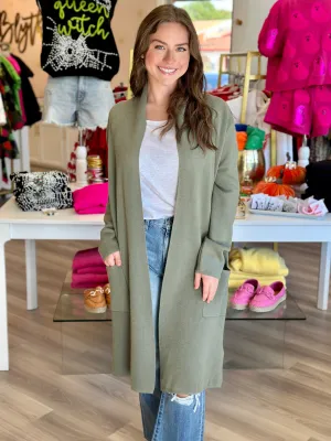 Cozy Cardigan in Grey Olive