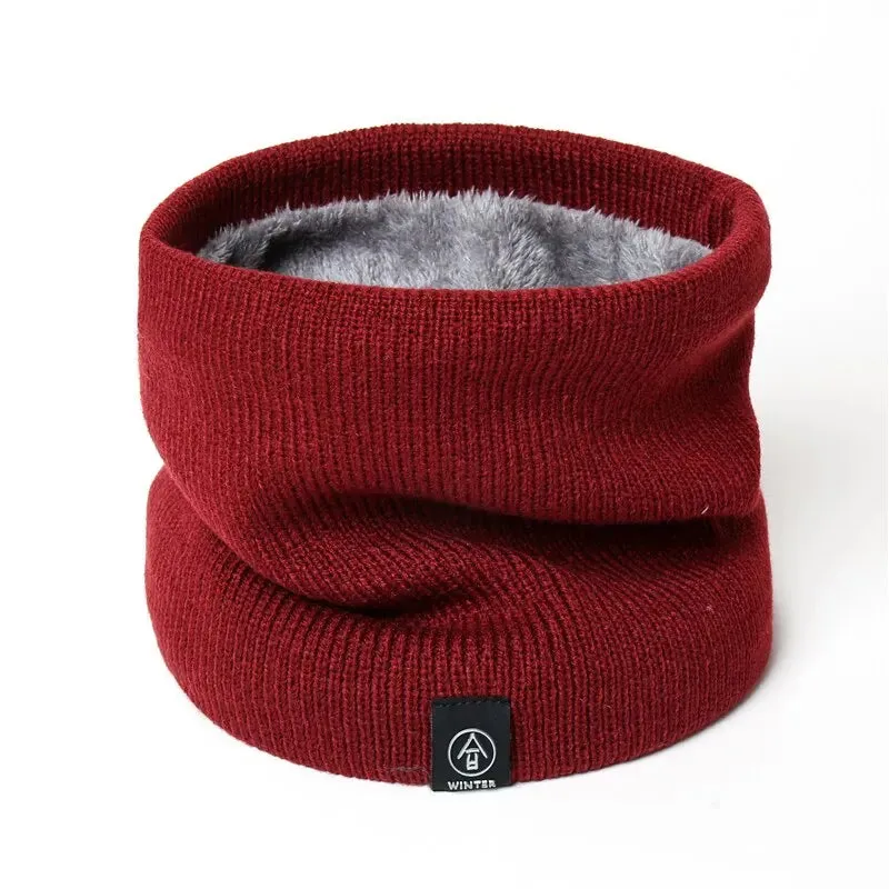 Cozy Knitted Ring Scarf for Women and Men Winter Warmth with Plush Full Mask