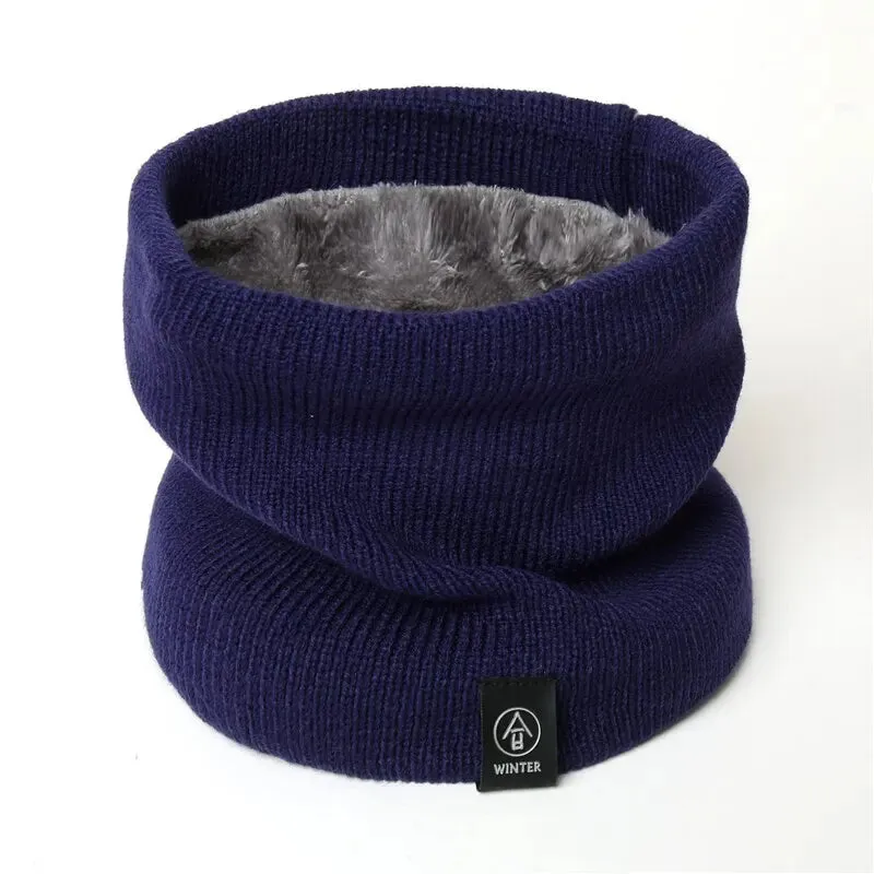 Cozy Knitted Ring Scarf for Women and Men Winter Warmth with Plush Full Mask