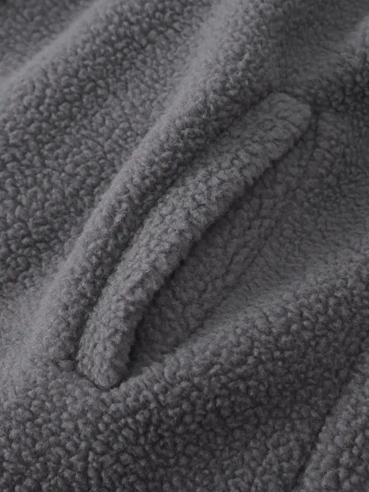 Cozy Oversized Faked Two Piece Hooded Coat with Fleece Lining