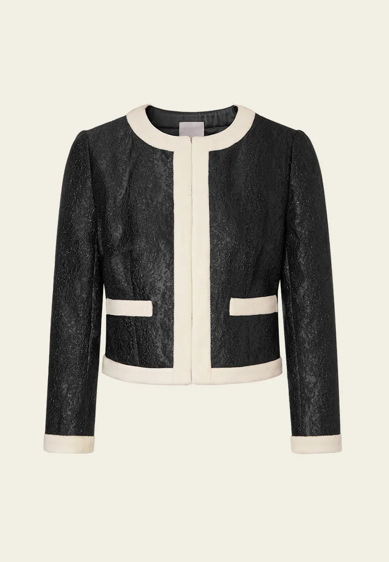 Creased-effect Lurex Concealed-fastening Jacket
