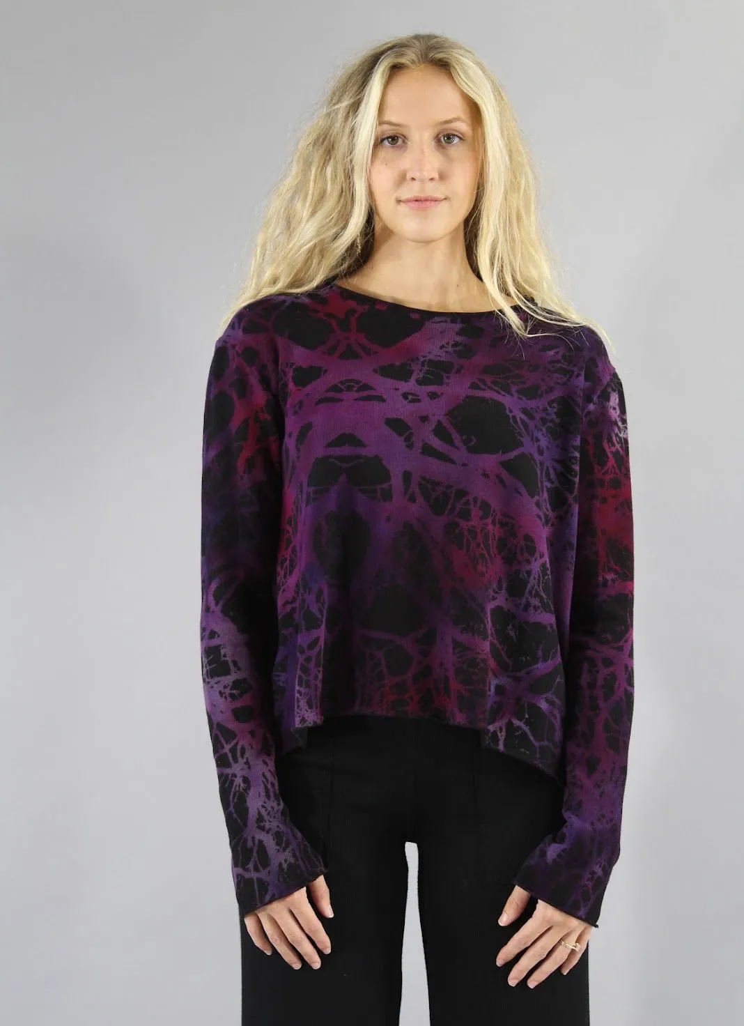 Crop Sweater Tree Grape