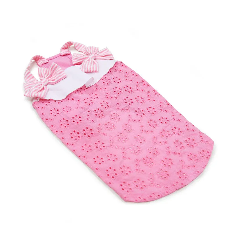 CUTE BOW EYELET DOG TANK