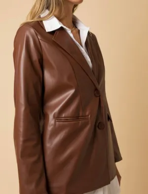 Dad Blazer Faux Leather