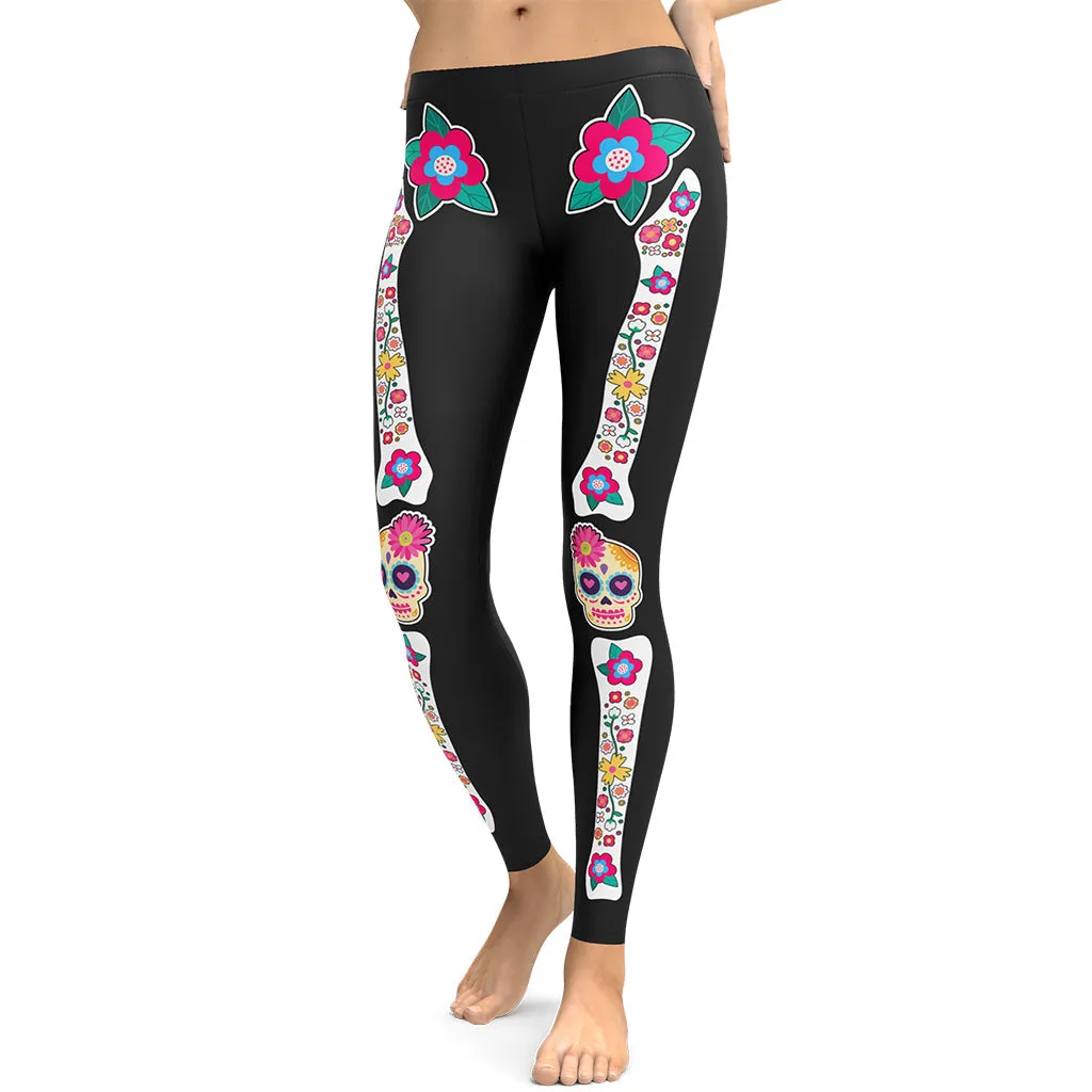 Day of the Dead Bones Leggings