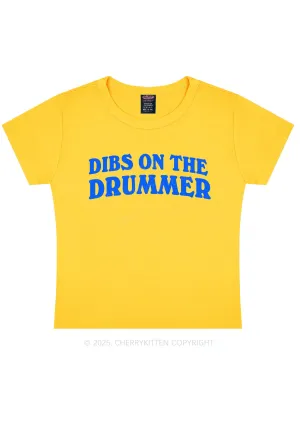 Dibs On The Drummer Y2K Baby Tee Cherrykitten