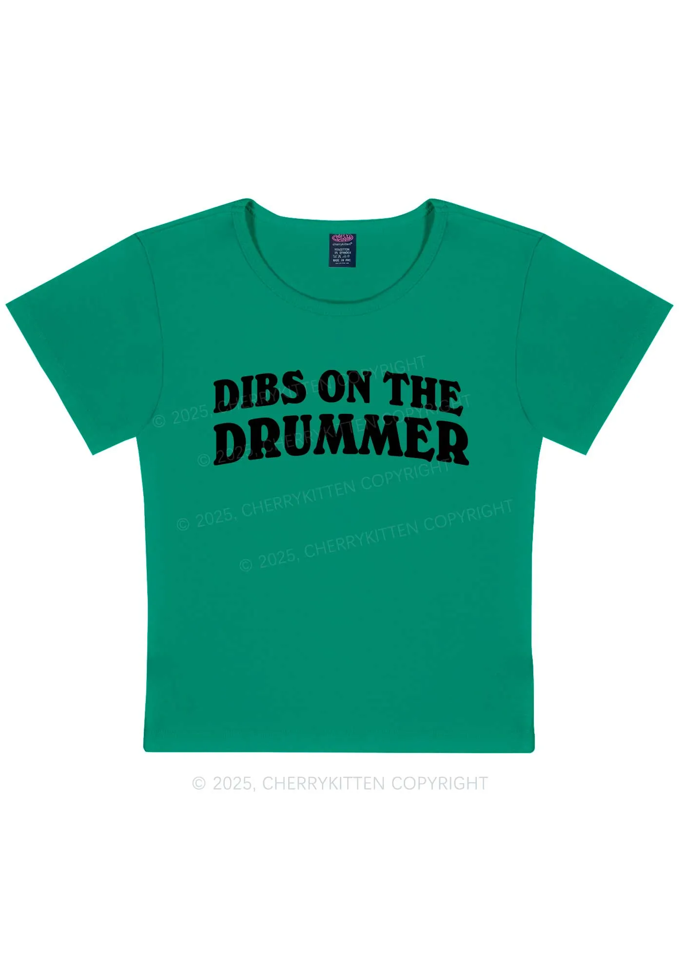 Dibs On The Drummer Y2K Baby Tee Cherrykitten