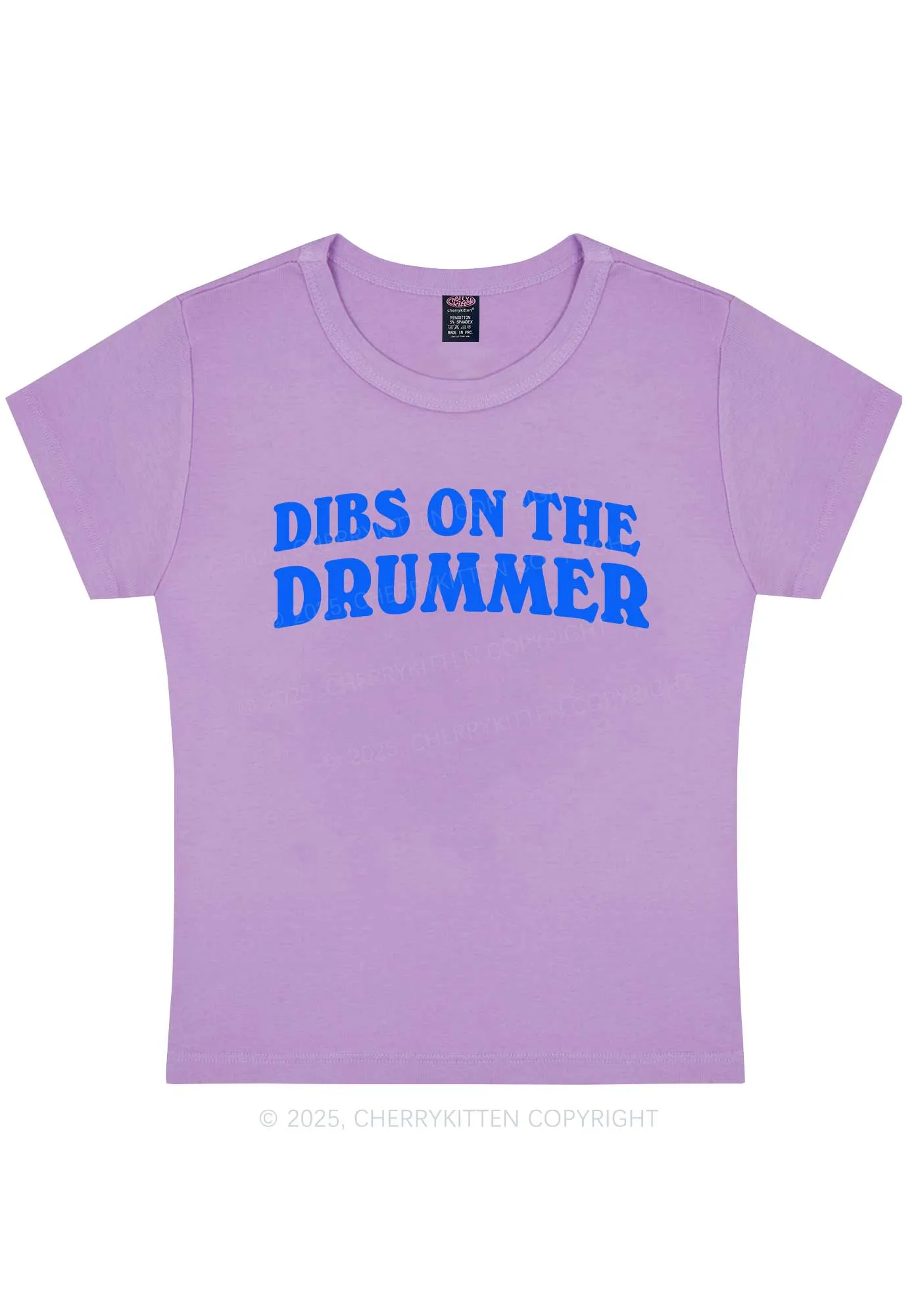 Dibs On The Drummer Y2K Baby Tee Cherrykitten