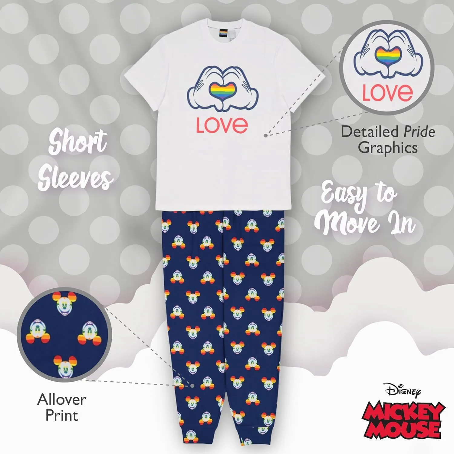 Disney 2-piece Pajama Set, Matching Family Holiday Pajamas, Soft & Comfortable