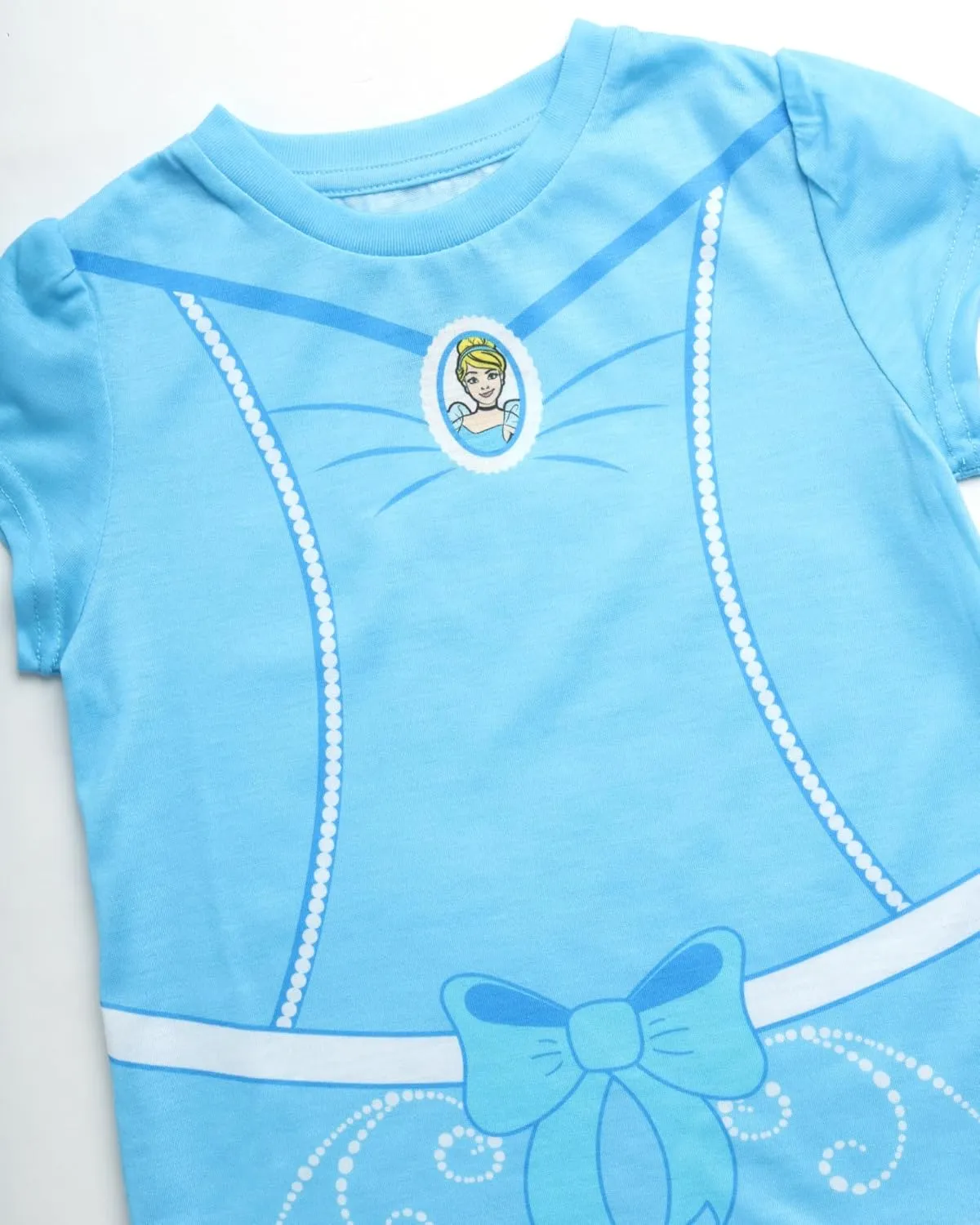 Disney Princess Ariel Rapunzel Belle Cinderella Minnie Mouse Girls Shirts - 4 Pack Girls T Shirts for Toddler & Little Girls