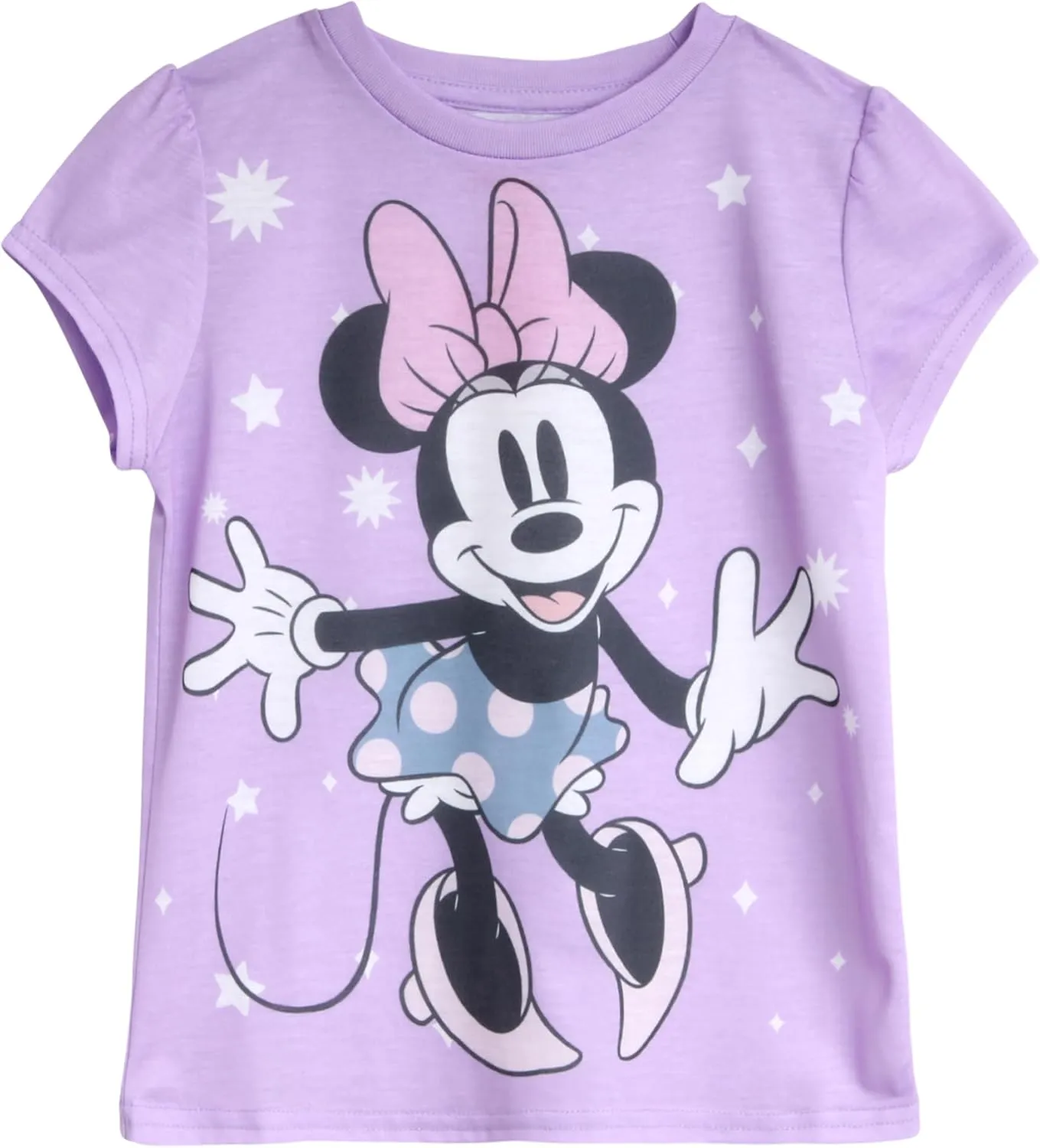 Disney Princess Ariel Rapunzel Belle Cinderella Minnie Mouse Girls Shirts - 4 Pack Girls T Shirts for Toddler & Little Girls
