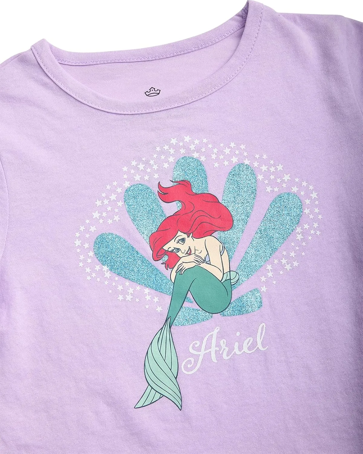 Disney Princess Ariel Rapunzel Belle Cinderella Minnie Mouse Girls Shirts - 4 Pack Girls T Shirts for Toddler & Little Girls