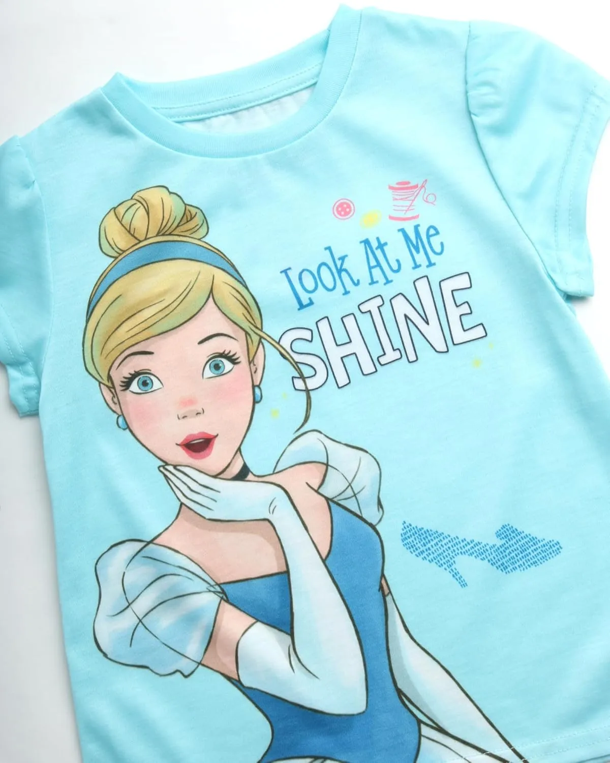 Disney Princess Ariel Rapunzel Belle Cinderella Minnie Mouse Girls Shirts - 4 Pack Girls T Shirts for Toddler & Little Girls