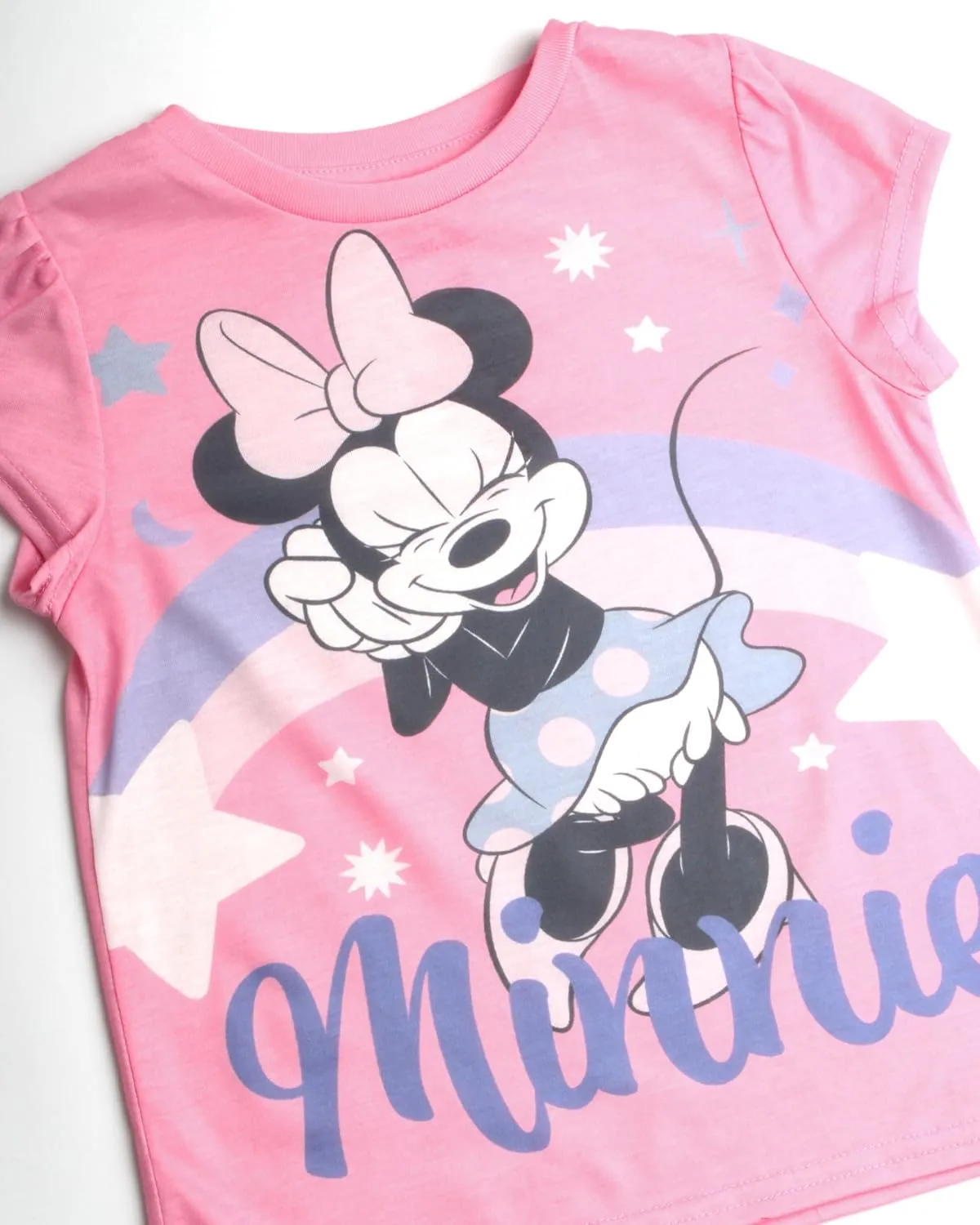 Disney Princess Ariel Rapunzel Belle Cinderella Minnie Mouse Girls Shirts - 4 Pack Girls T Shirts for Toddler & Little Girls