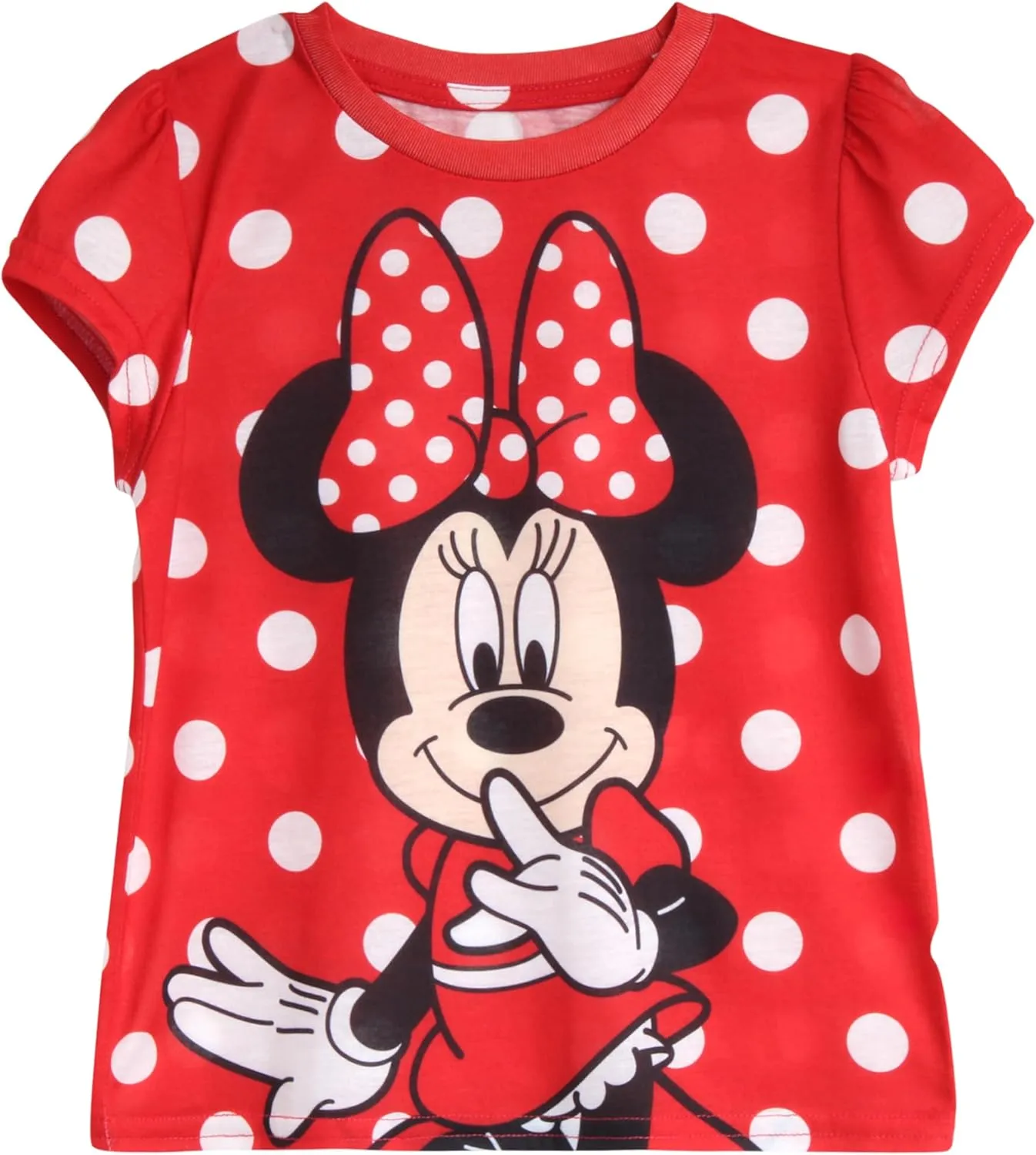 Disney Princess Ariel Rapunzel Belle Cinderella Minnie Mouse Girls Shirts - 4 Pack Girls T Shirts for Toddler & Little Girls