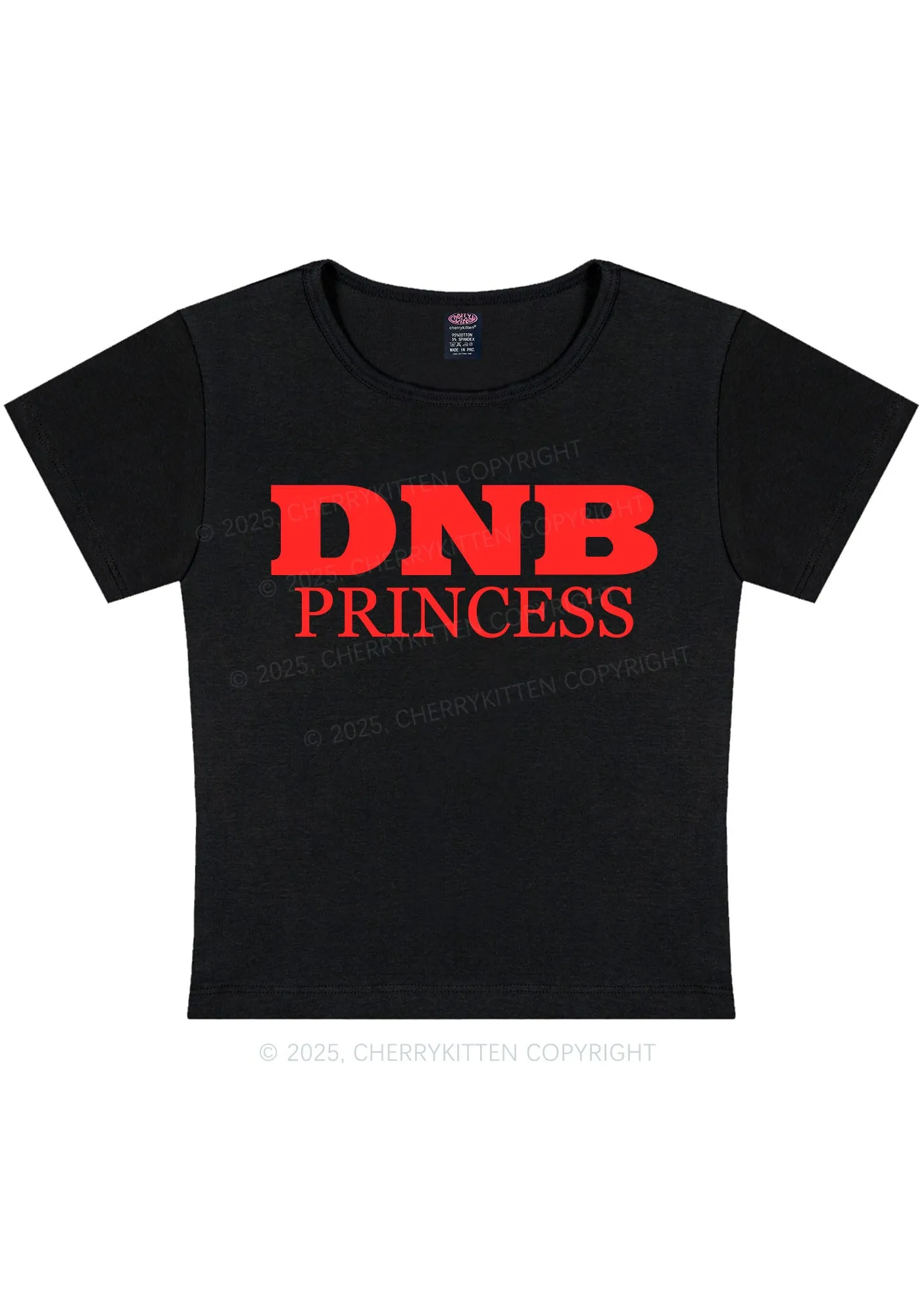 DNB Princess Y2K Baby Tee Cherrykitten