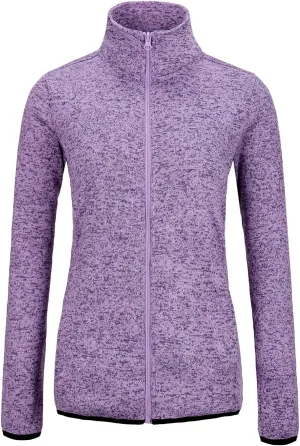 Dolcevida Women's Long Sleeve Sweater Fleece Zip Up Speckled Jacket with Pockets