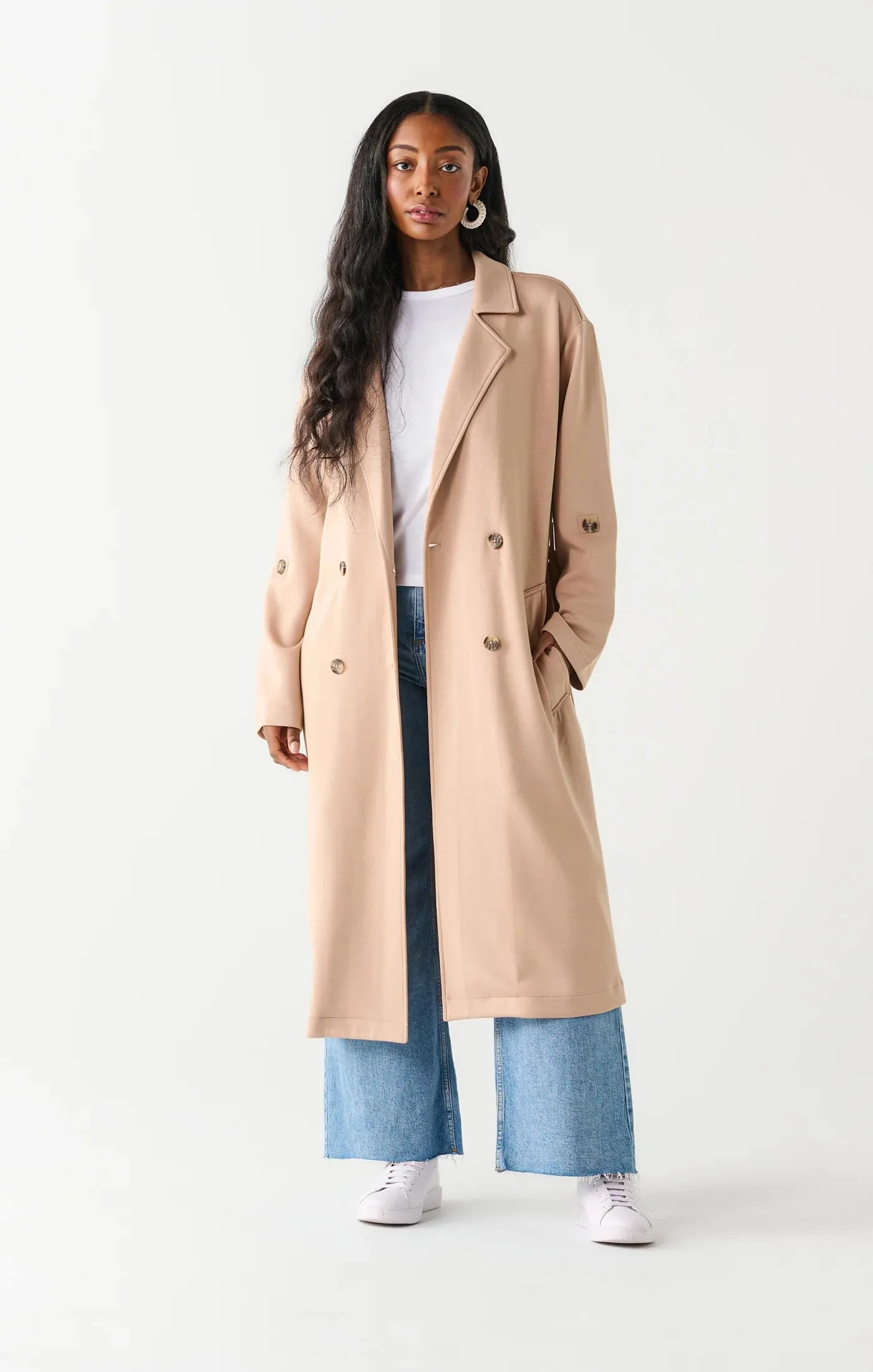DOUBLE BREASTED KNIT TRENCH