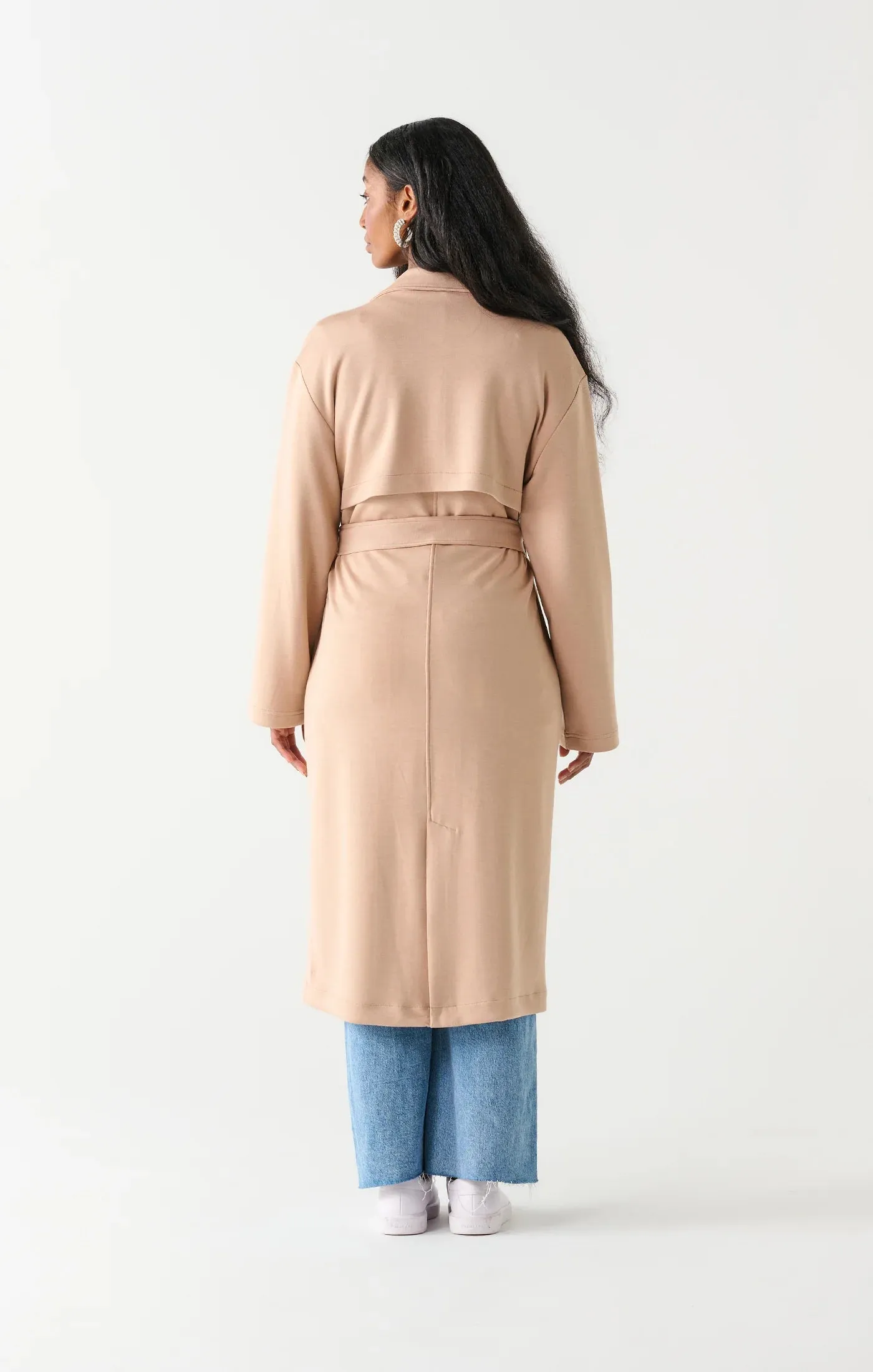 DOUBLE BREASTED KNIT TRENCH