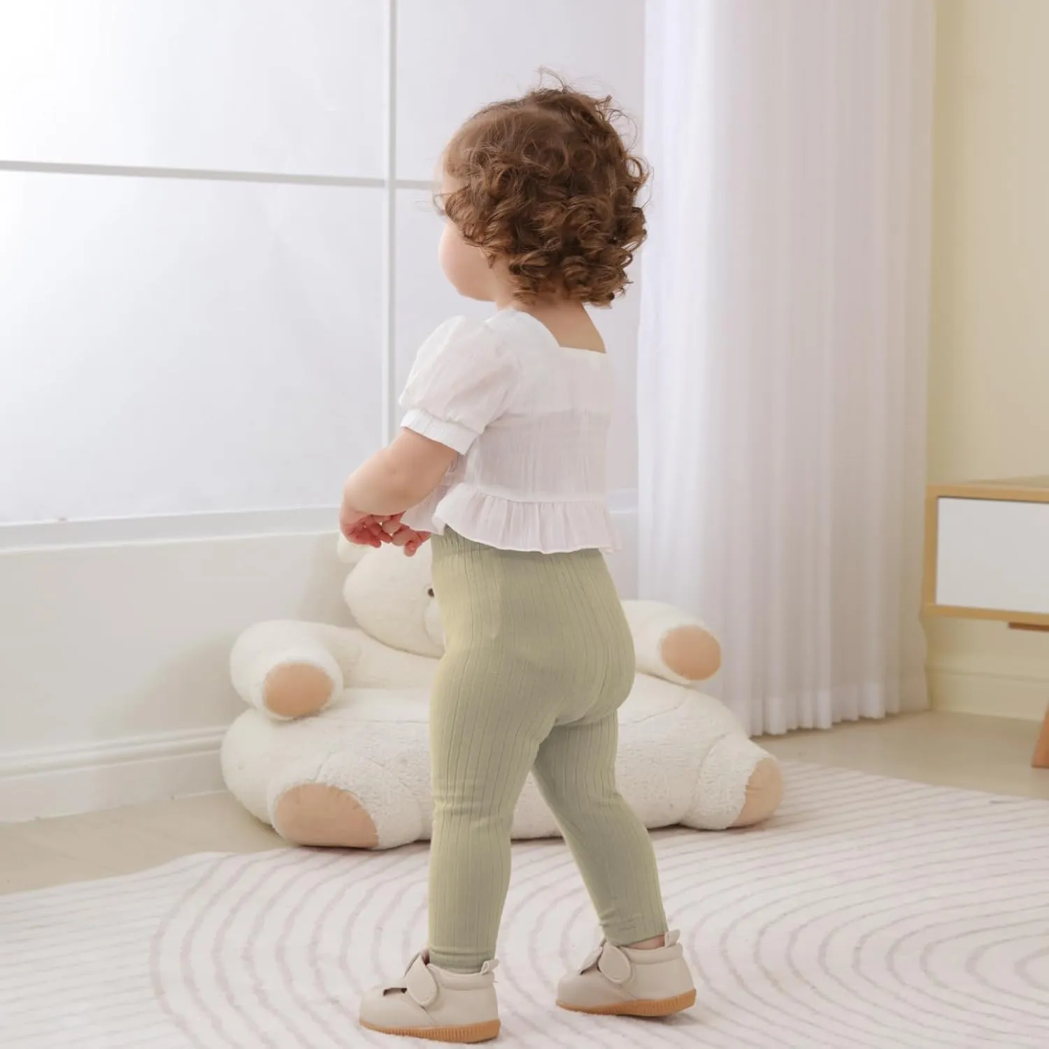 DREAM BUS Baby Girl Boy Pants Toddler Leggings Solid Ribbed Toddler Sweatpants Infant Newborn Leggings Baby Boy Jogger Pants