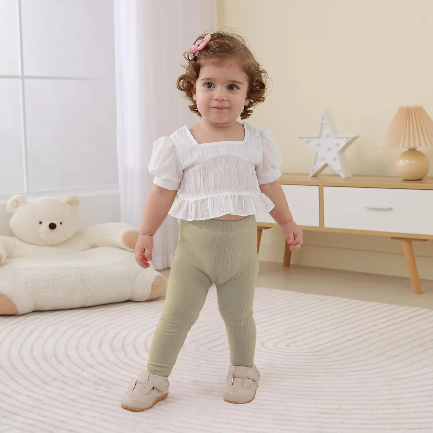 DREAM BUS Baby Girl Boy Pants Toddler Leggings Solid Ribbed Toddler Sweatpants Infant Newborn Leggings Baby Boy Jogger Pants