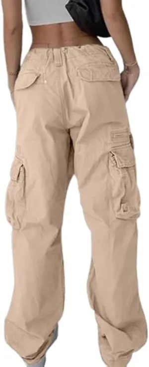 EMMIOL Cargo Pants for Women Y2K Clothing High Waisted Travel Tactical Streetwear Casual Pants with Pockets