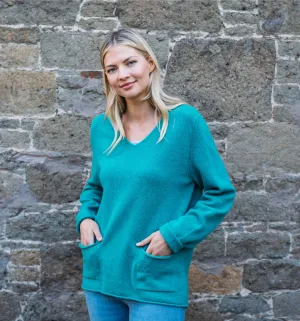Eribé Corry V-Neck Pocket Sweater - Shamrock