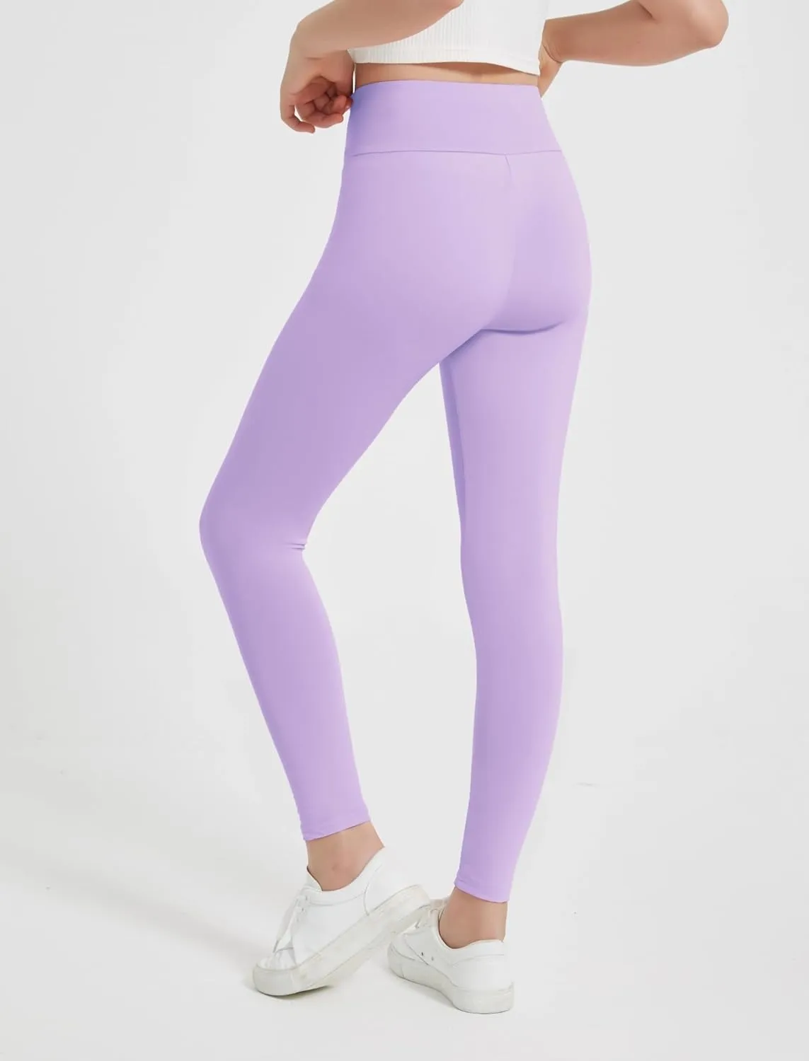 EXARUS Girls Leggings Skinny/Flare Yoga Pants Lightweight Flat/Crossover Waist Multipack Dance High Waisted Soft 6-14Y