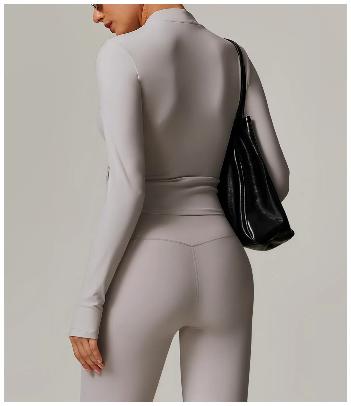 Fleece-Lined Stand Collar Yoga Jacket