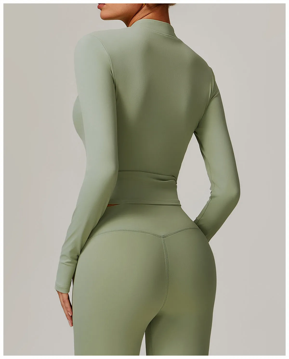 Fleece-Lined Stand Collar Yoga Jacket
