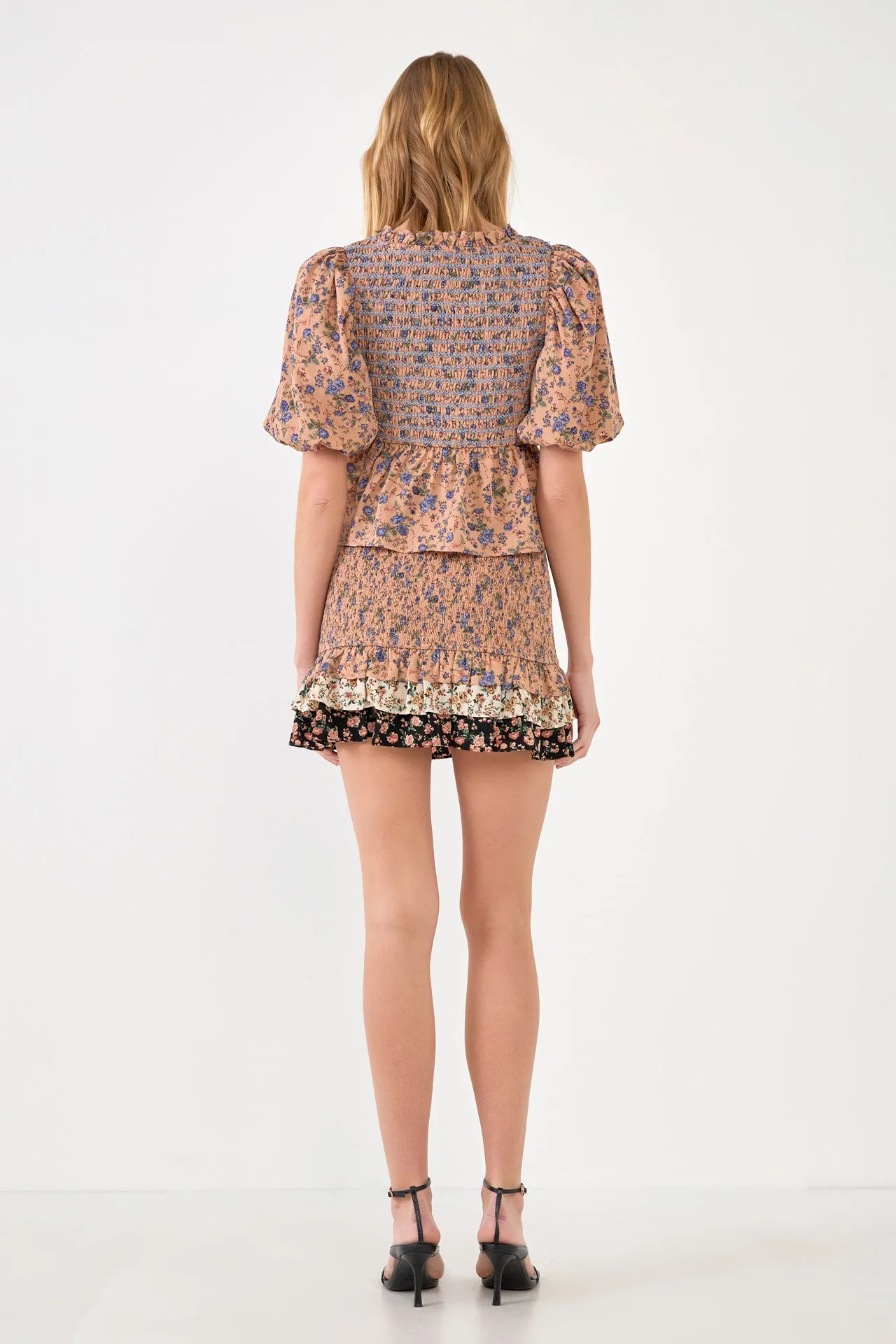Floral Multi Color Mini Skirt