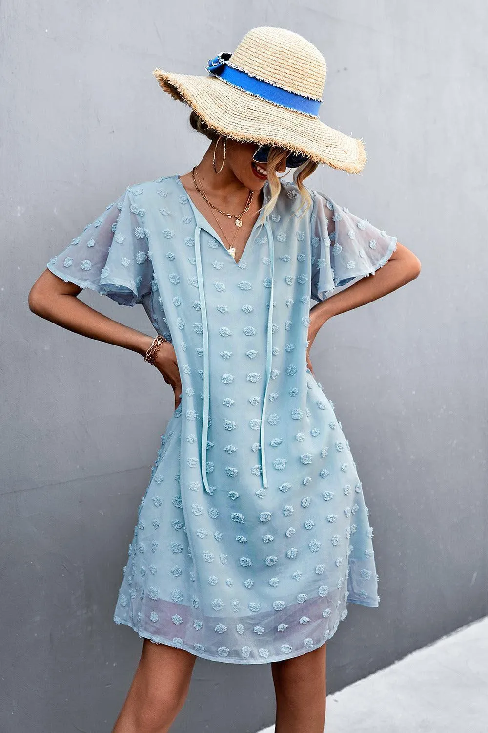 Focus of Attention Flutter Sleeve Mini Dress
