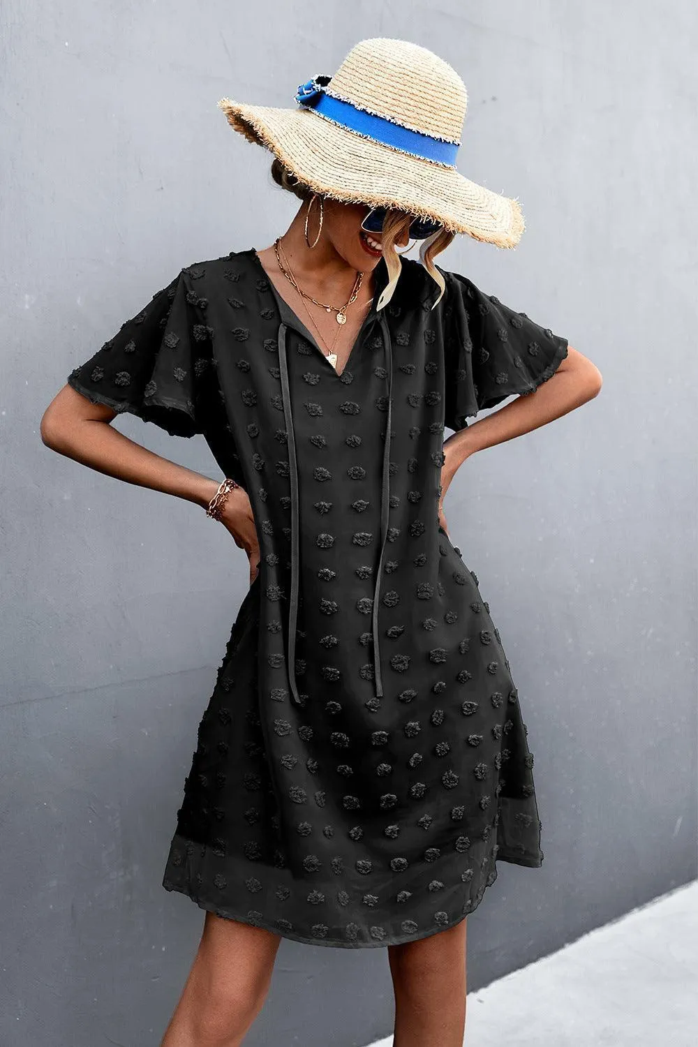 Focus of Attention Flutter Sleeve Mini Dress