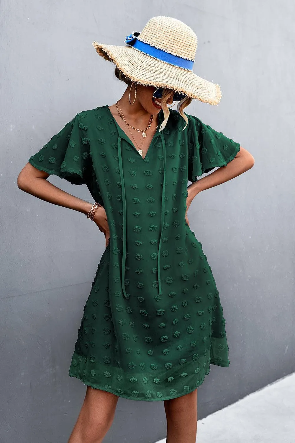 Focus of Attention Flutter Sleeve Mini Dress