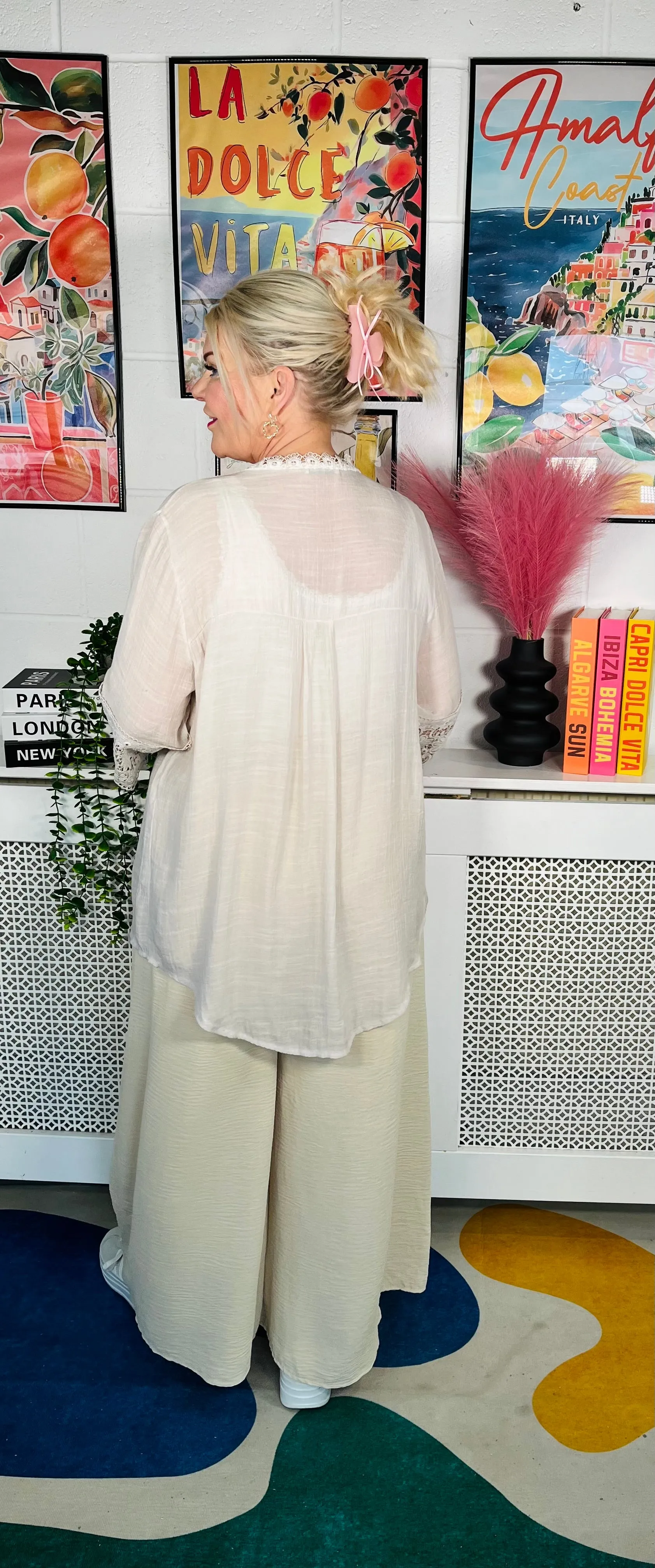 Foxglove Lightweight Button Top - Natural