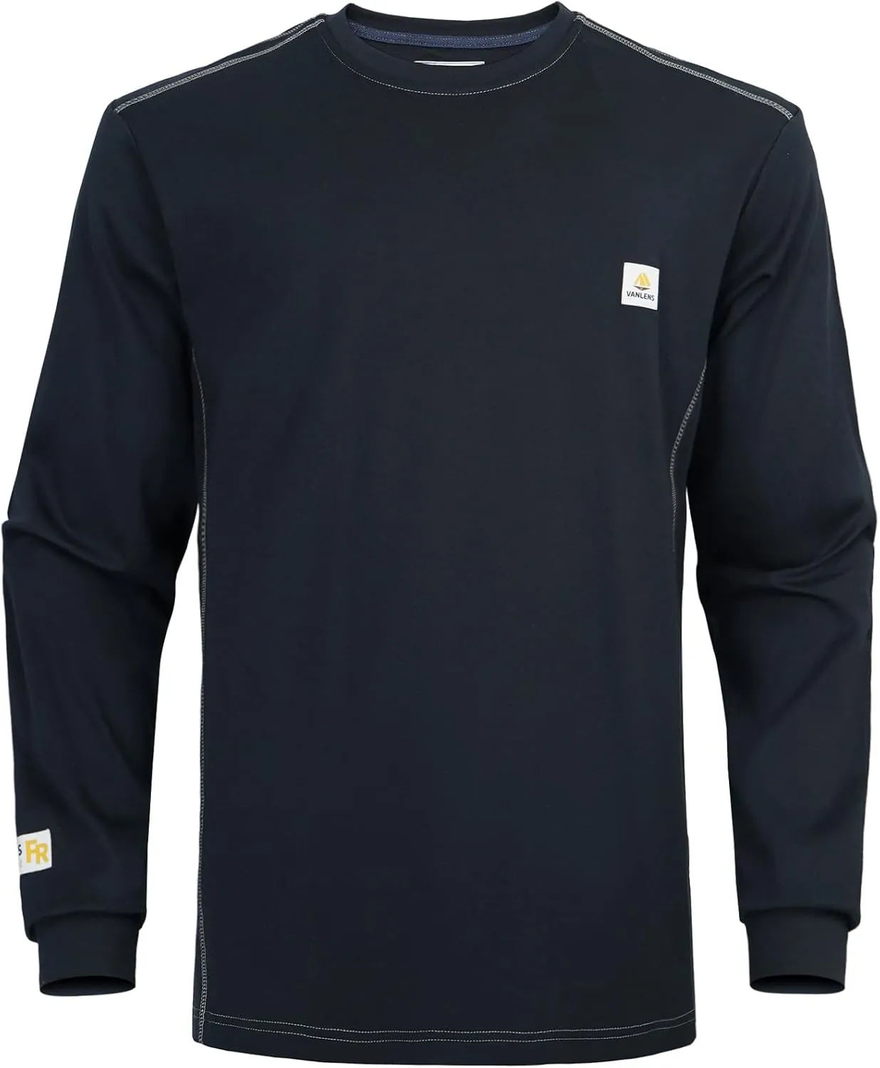 FR Shirts for Men CAT2/HRC2 6.5oz Lightweight Fire Resistant Shirts for Men Long Sleeve Crewneck T-Shirt