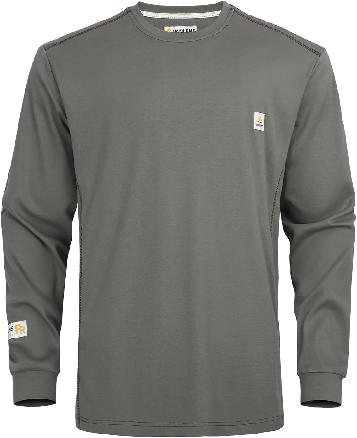 FR Shirts for Men CAT2/HRC2 6.5oz Lightweight Fire Resistant Shirts for Men Long Sleeve Crewneck T-Shirt