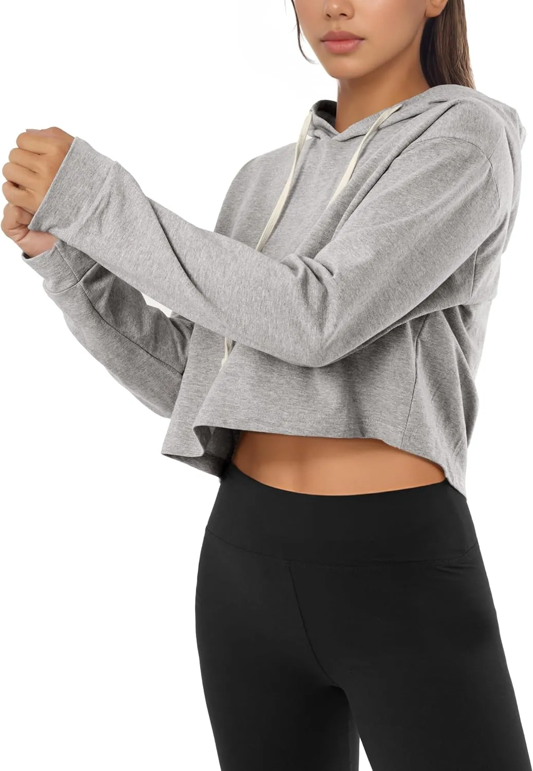 GIVON Women's Comfortable Casual Long Sleeve Crop-Top Pullover Sweatshirt Hoodie