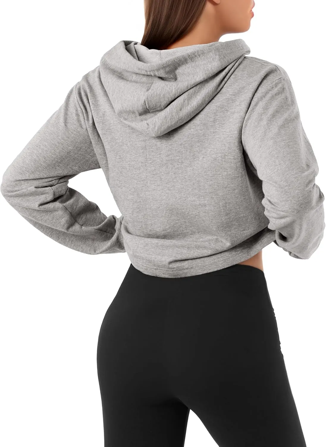GIVON Women's Comfortable Casual Long Sleeve Crop-Top Pullover Sweatshirt Hoodie