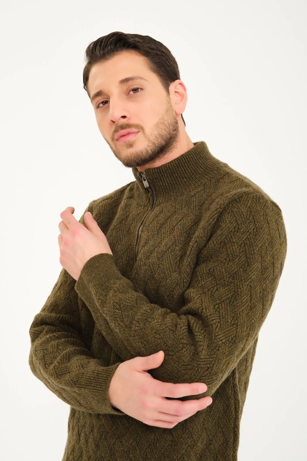 Green Wool Knit Sweater