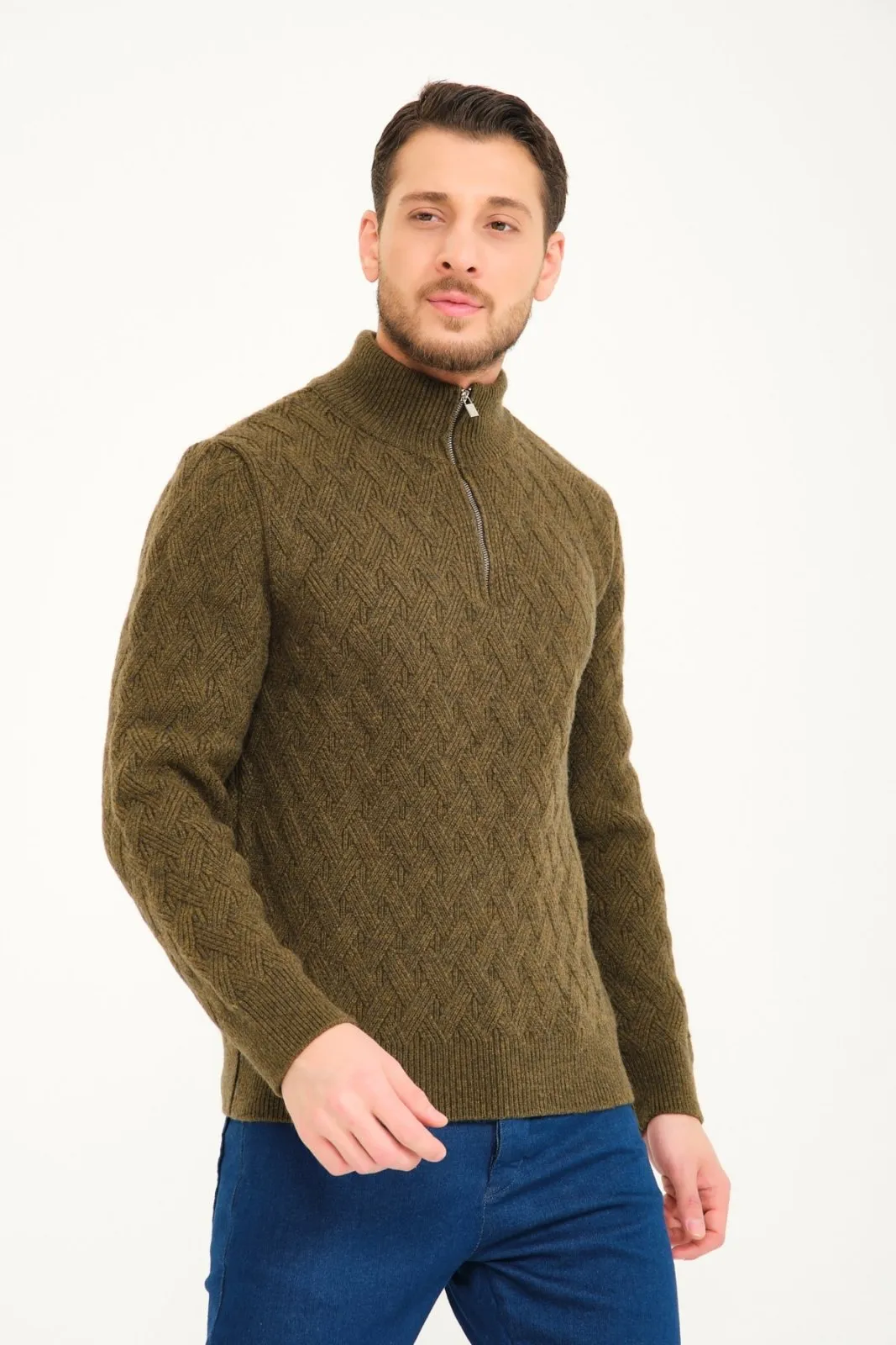 Green Wool Knit Sweater