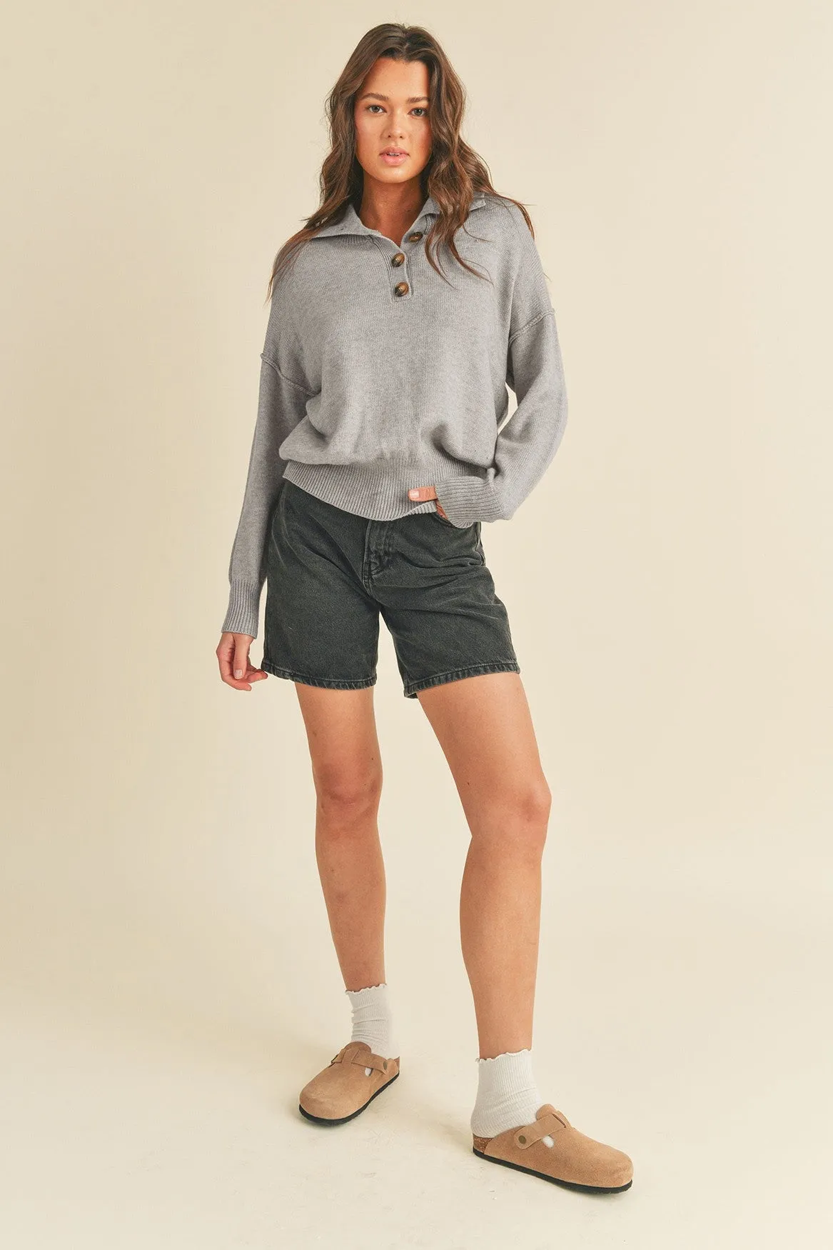 Grey Henley Pullover
