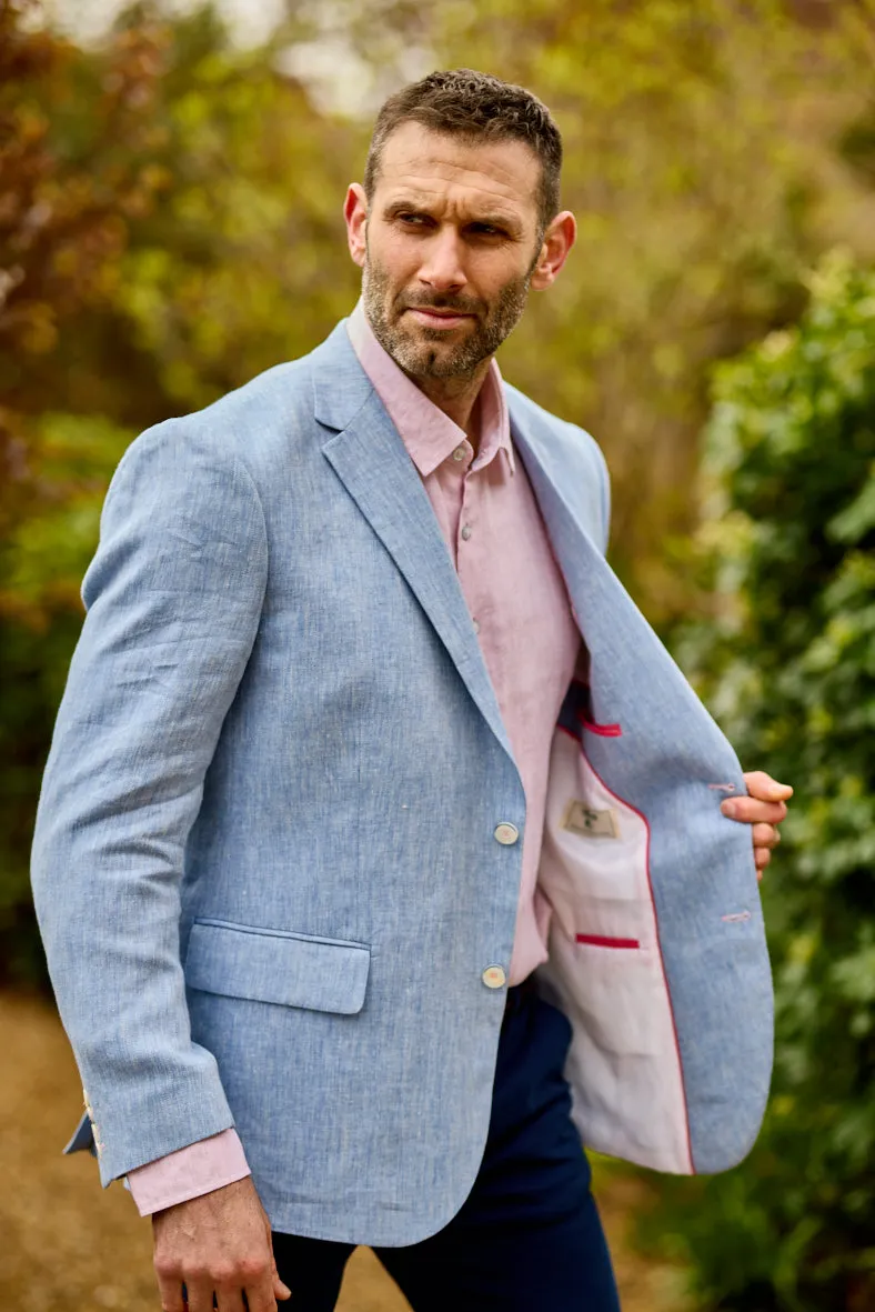Gun Hill Mens Murphy Linen Jacket - light blue